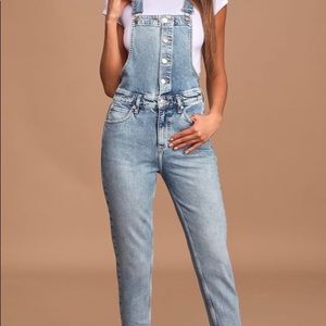 Free People Shelby Light-wash Denim Overall
